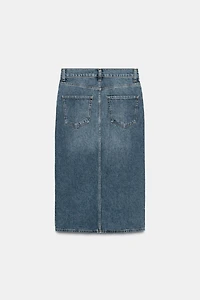 ZW COLLECTION DENIM SKIRT WITH SLIT