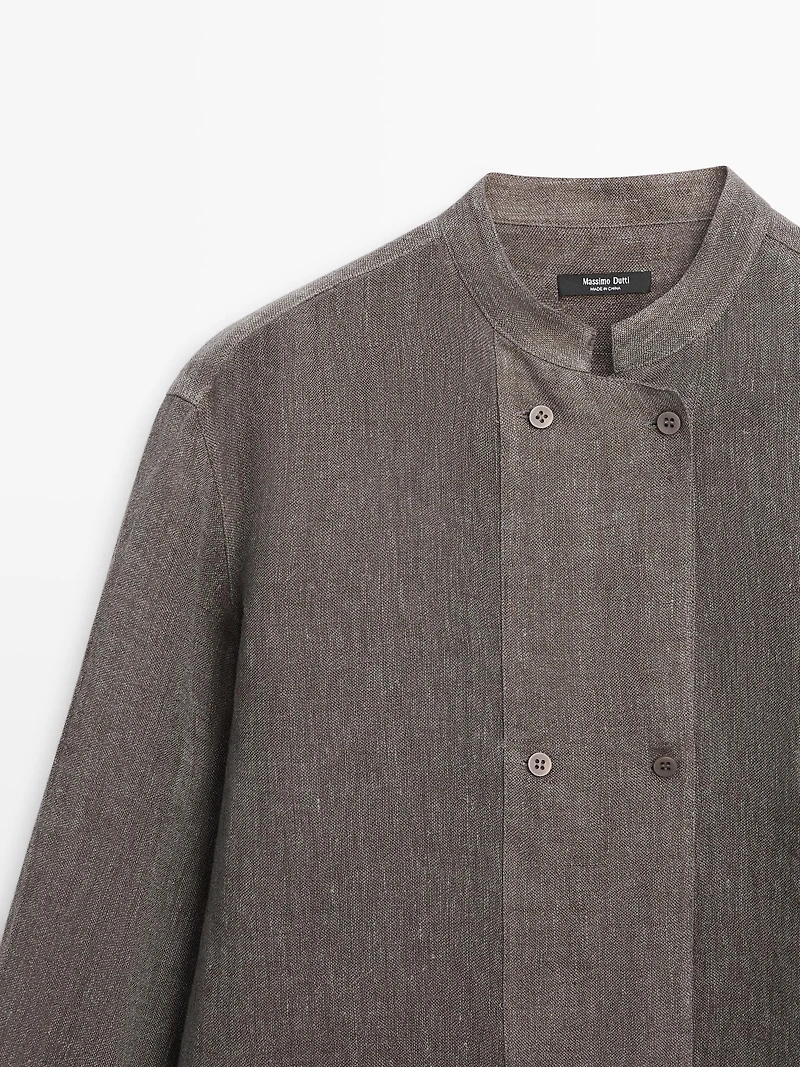 Flowing linen blend shirt with button details
