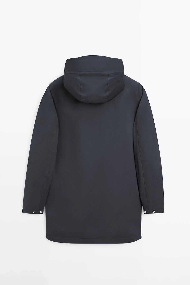 Water-repellent puffer parka