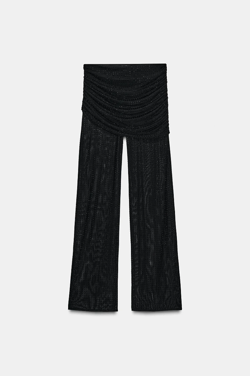 RUFFLED SHIMMER TULLE PANTS
