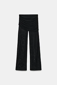 RUFFLED SHIMMER TULLE PANTS