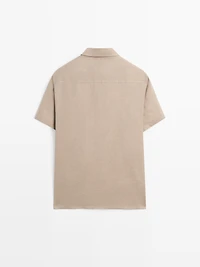 Regular fit short sleeve linen shirt