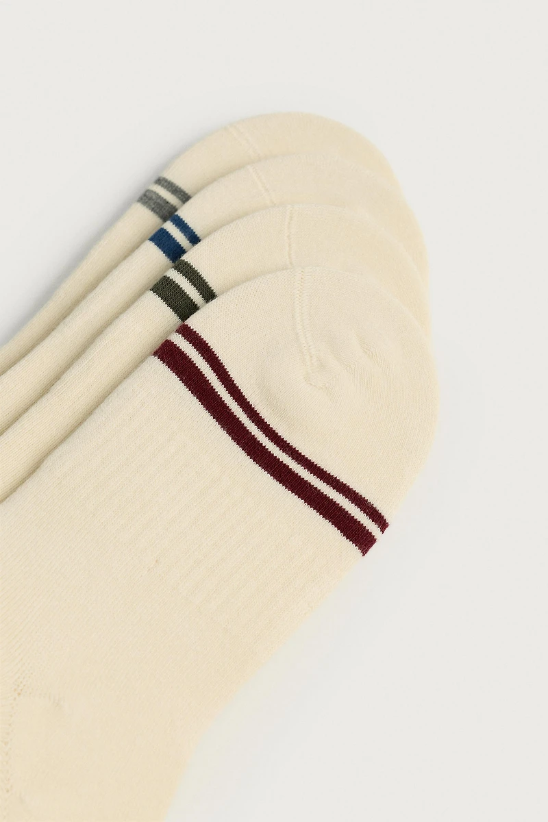4-PACK OF STRIPED INVISIBLE SOCKS