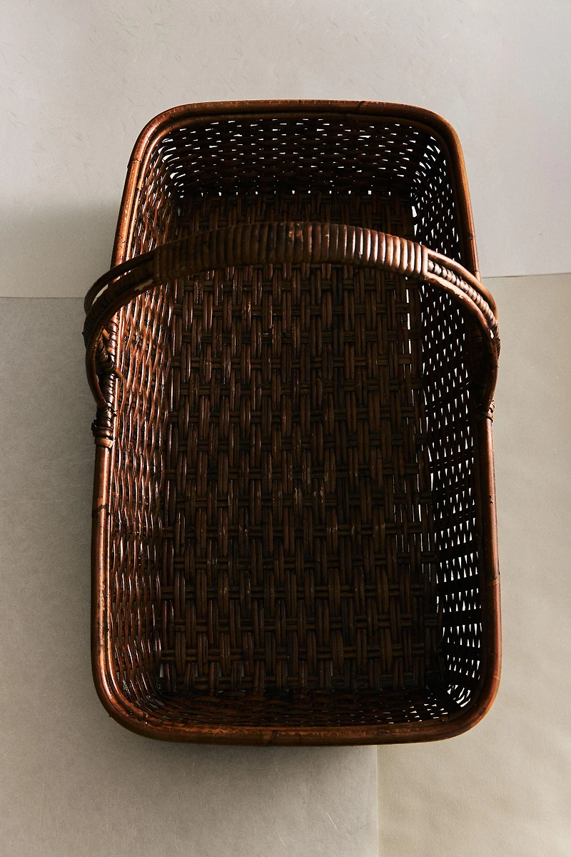 RECTANGULAR RATTAN BASKET