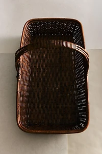 RECTANGULAR RATTAN BASKET