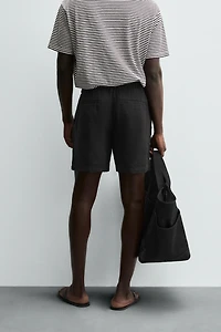 LINEN BLEND SHORTS