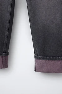 JEAN COUPE DROITE EFFET DÉLAVÉ