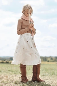 JUPE MI-LONGUE FLEURS BRODÉES LIMITED EDITION