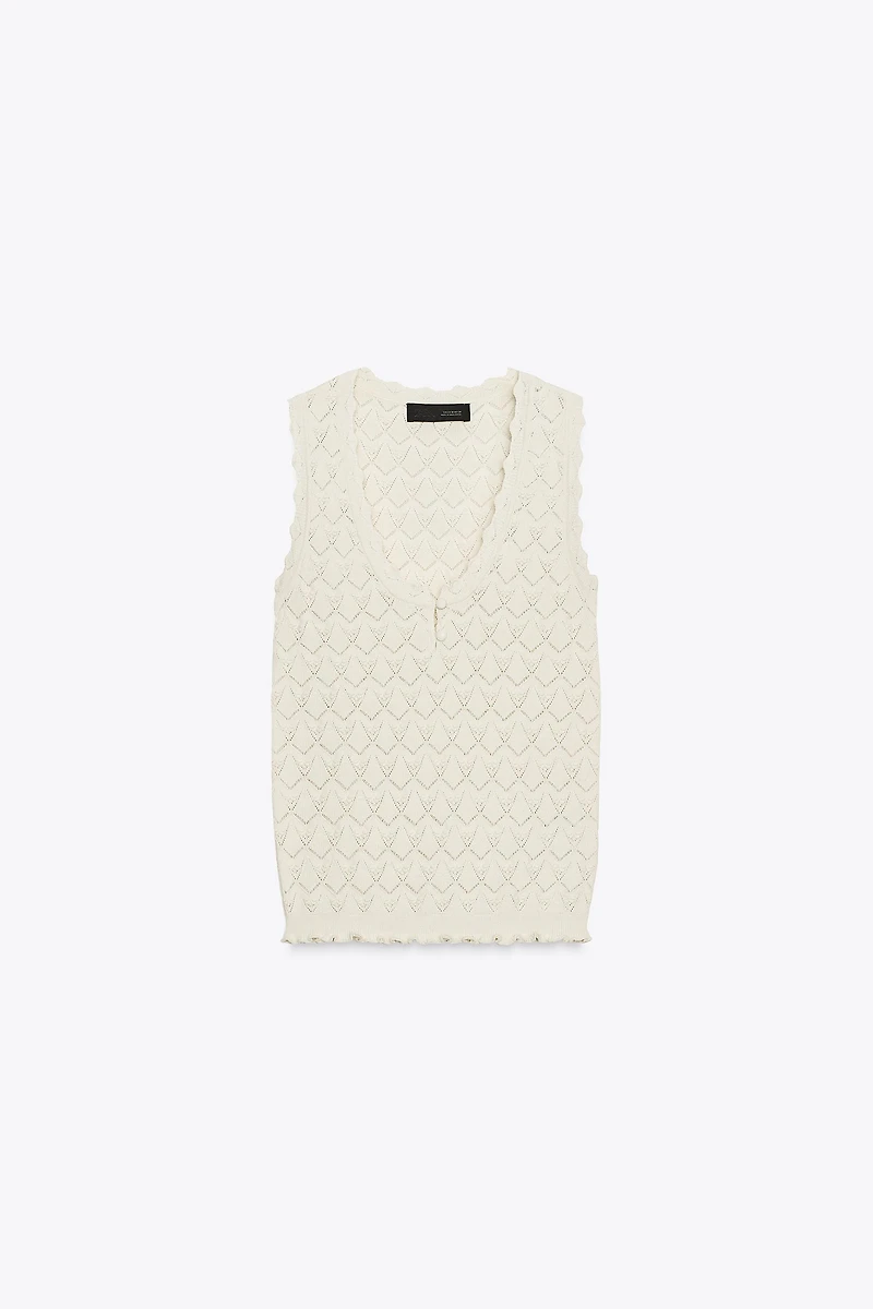 POINTELLE KNIT TOP