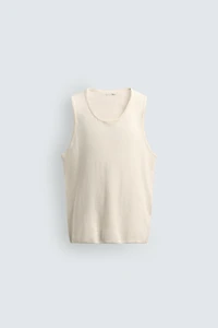 DÉBARDEUR EN TRICOT LIN - COTON