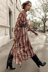 PLAID MIDI DRESS
