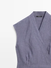 100% linen crossover waistcoat
