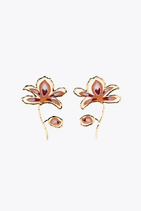 EMBROIDERED FLOWER EARRINGS