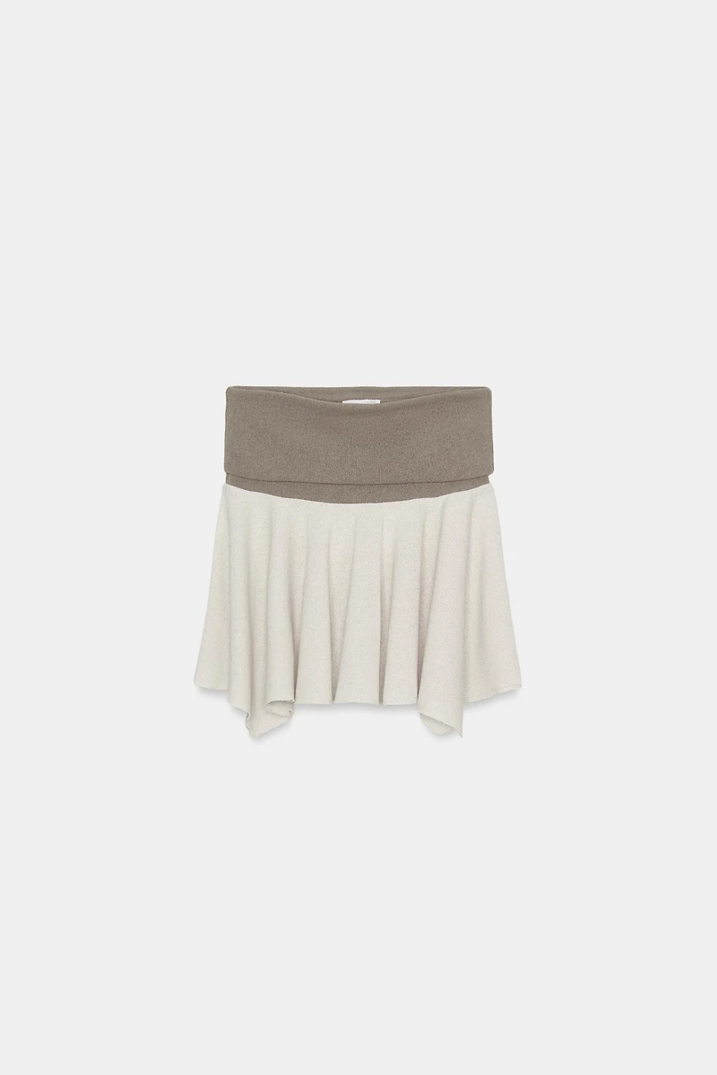 CONTRAST RUSTIC MINI SKIRT
