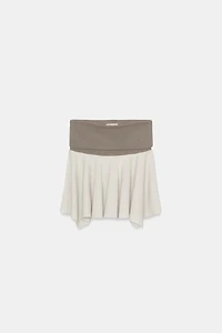 CONTRAST RUSTIC MINI SKIRT