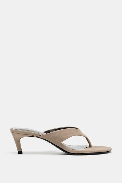 SUEDE HEELED SANDALS