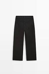 Low-rise cropped straight-leg jeans