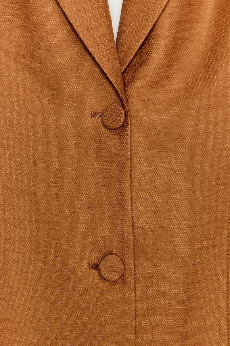 VESTE EN LIN À BOUTONS REVÊTUS