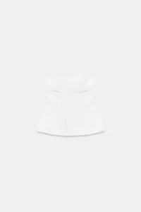 STRAPLESS PEPLUM TOP