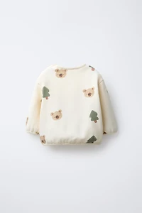 FOREST AND BEAR PRINT SWEATSHIRT