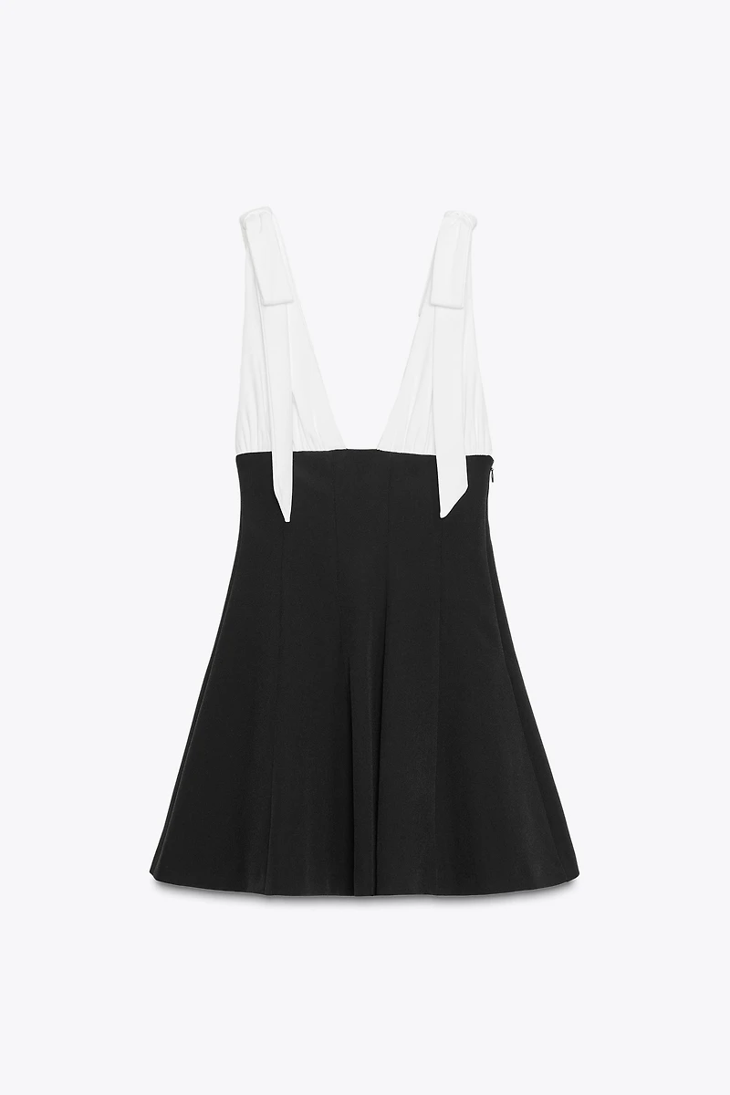 COMBINATION BOW SHORT DRESS
