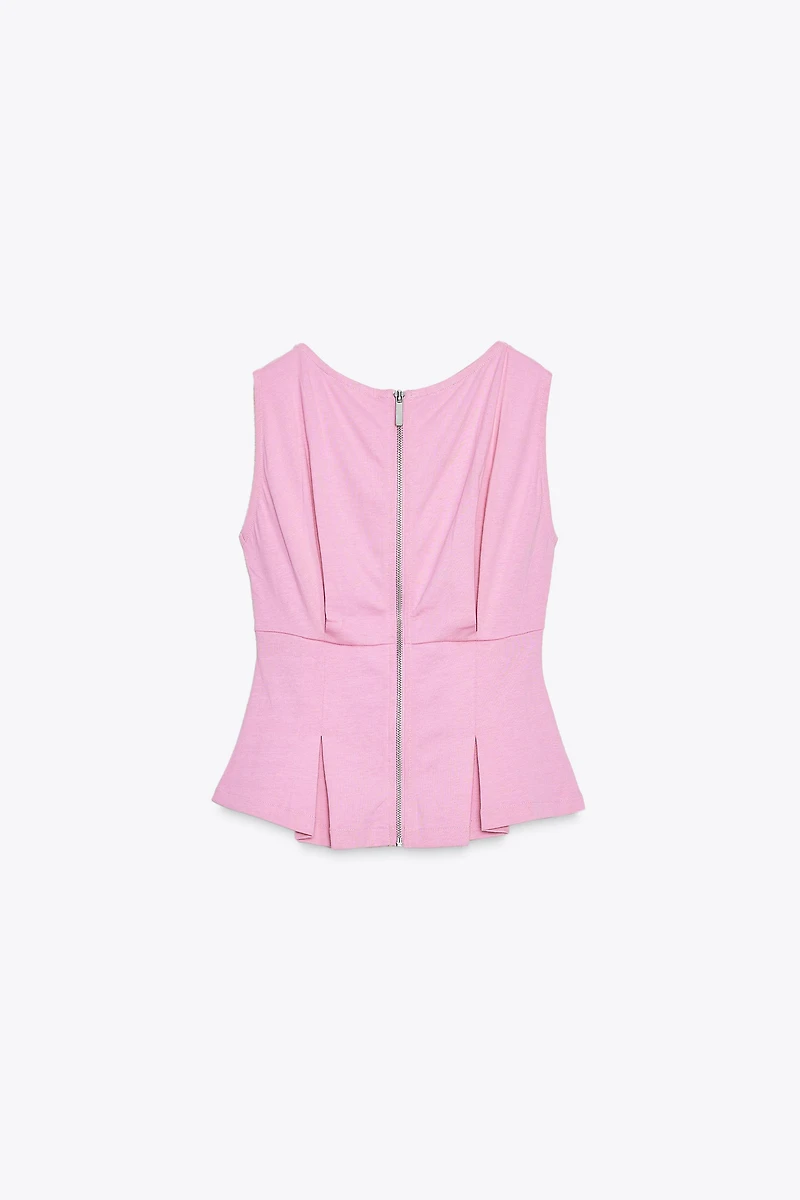 PLEATED ZIP TOP