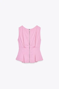 PLEATED ZIP TOP