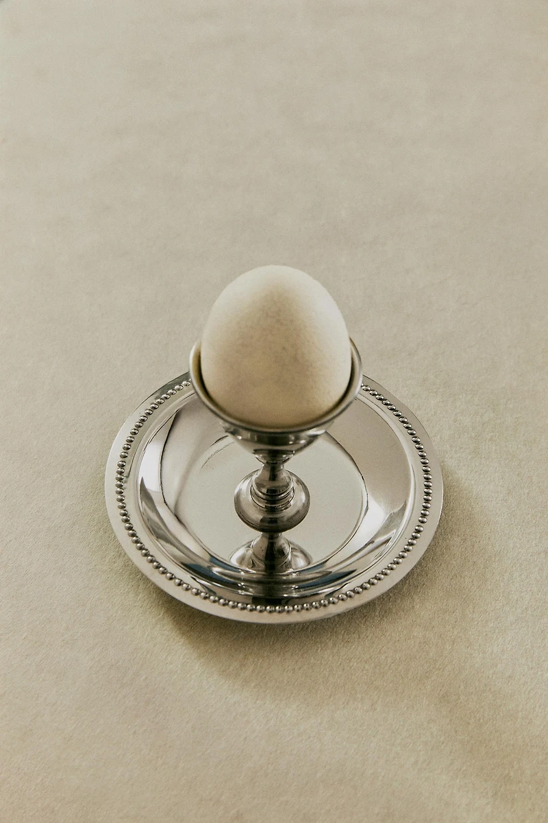 STEEL EGG CUP WITH PLATE