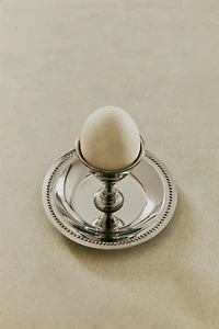 STEEL EGG CUP WITH PLATE