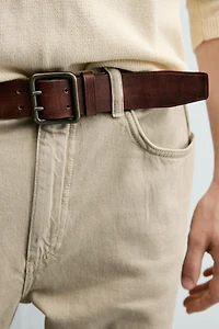 VINTAGE EFFECT LEATHER BELT