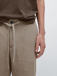 Pantalon total look lin délav