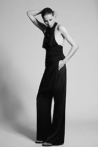 LONG OPEN BACK HALTER DRESS