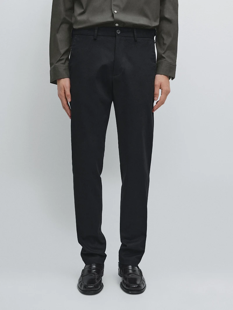Slim fit twill trousers