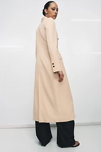 ZW COLLECTION FLOWY DOUBLE-BREASTED COAT
