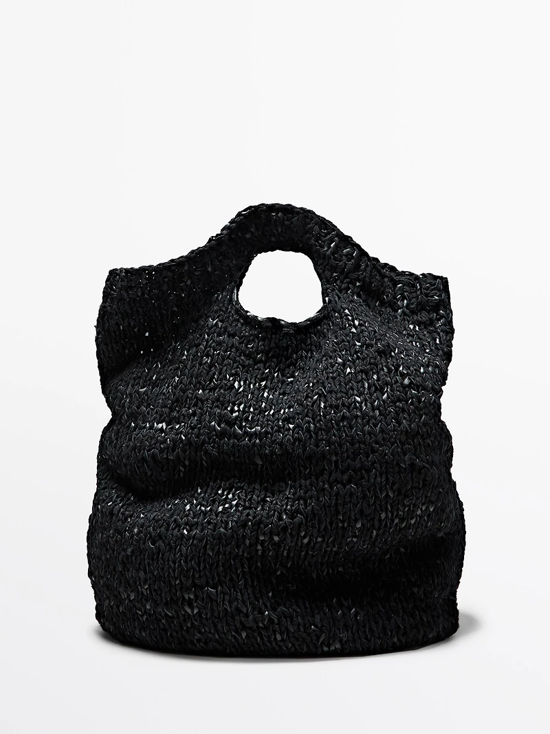 Grand sac maille cuir crochet - LIMITED