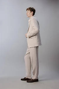 100% LINEN PLEATED SUIT PANTS