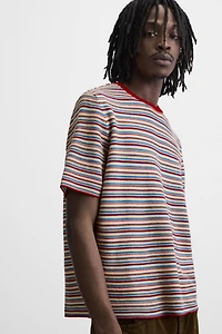 STRIPED KNIT T-SHIRT
