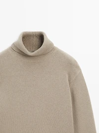 Wool blend high neck sweater