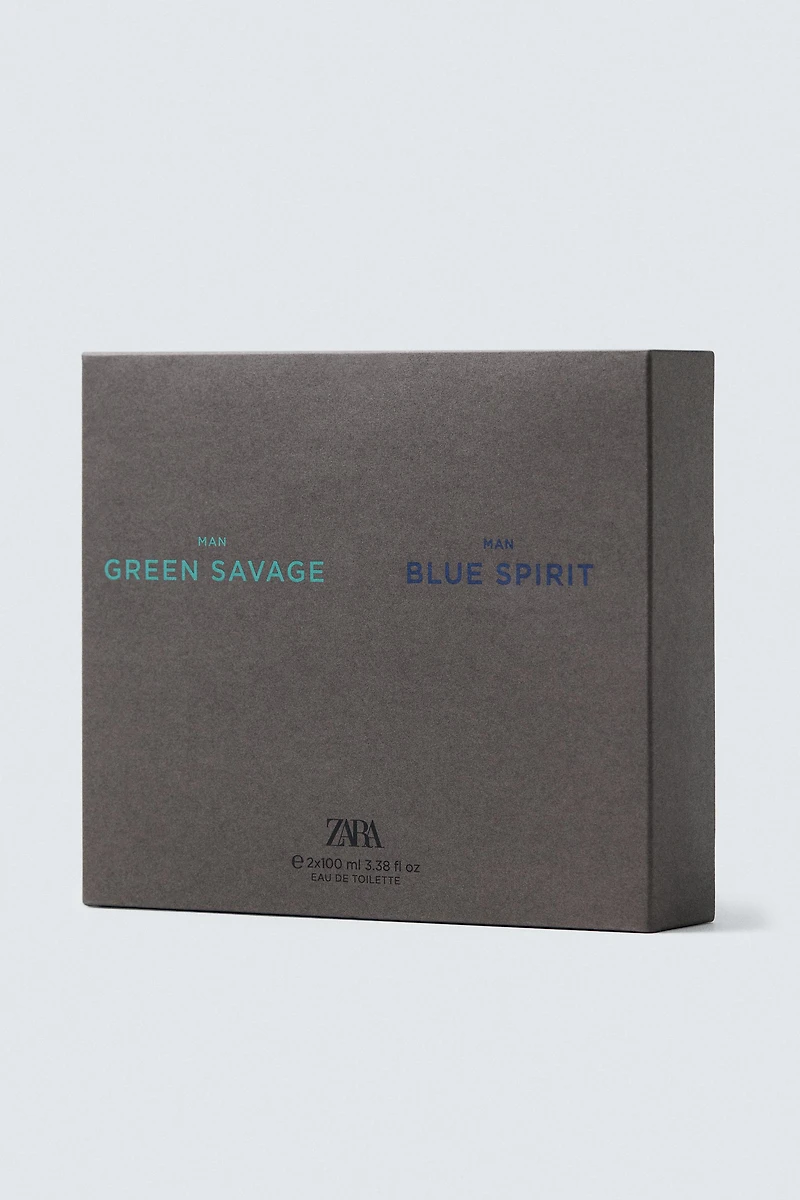 GREEN SAVAGE + BLUE SPIRIT EDT 2X100ML (3.4 FL.OZ)