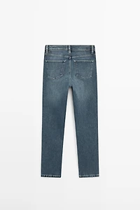 Mid-rise cropped slim fit jeans