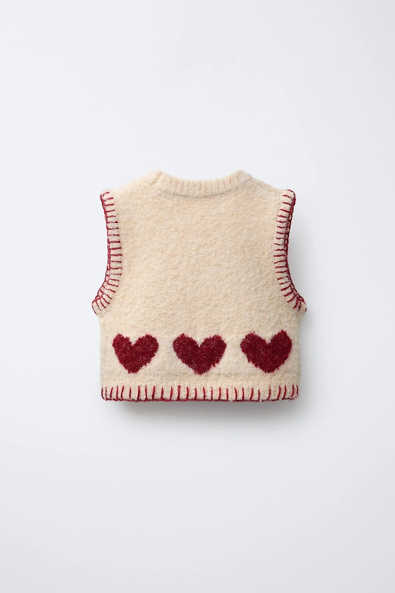 KNIT HEART VEST