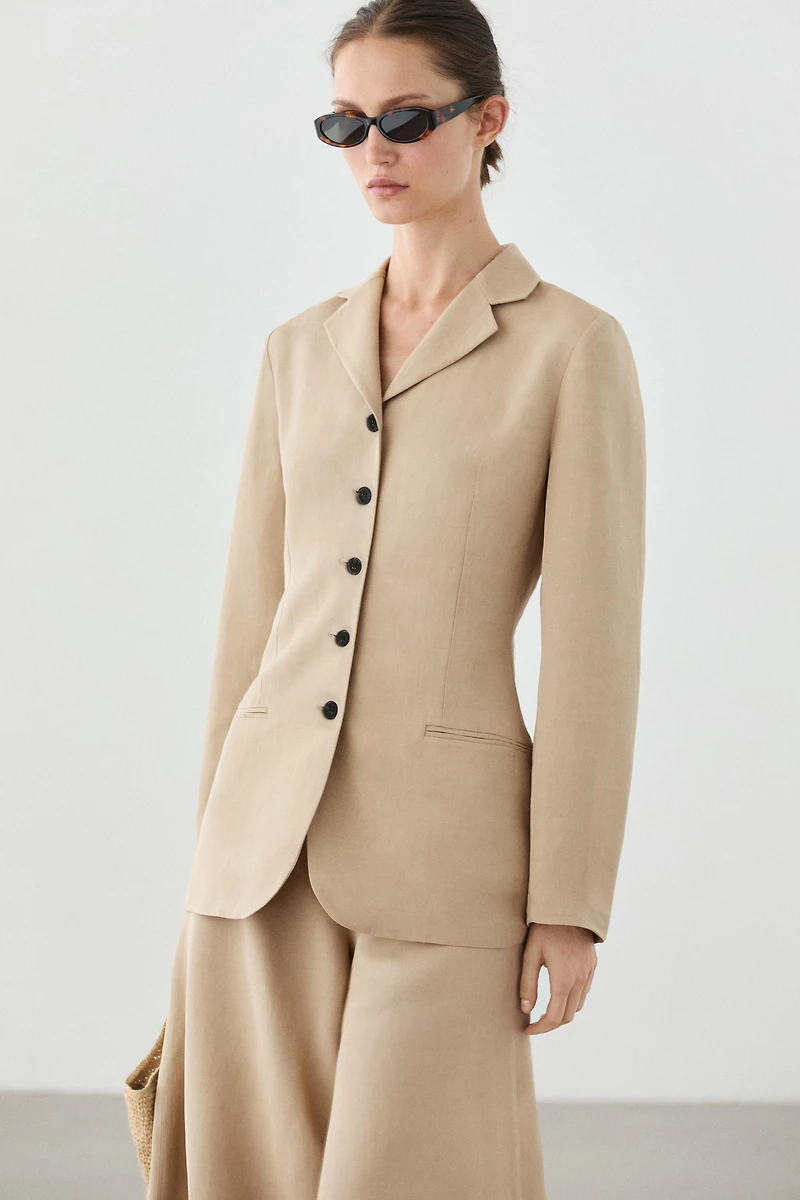 Blazer fluide à boutons