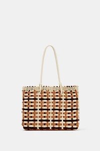 WOVEN-EFFECT MINI SHOPPER