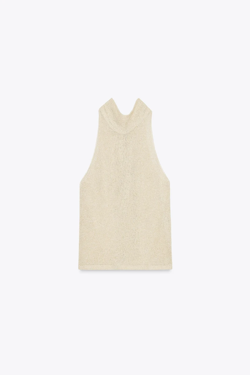HALTER TOP WITH METALLIC THREAD