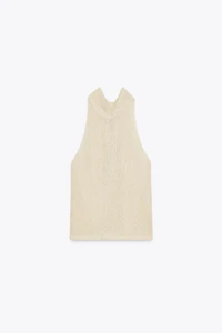 HALTER TOP WITH METALLIC THREAD