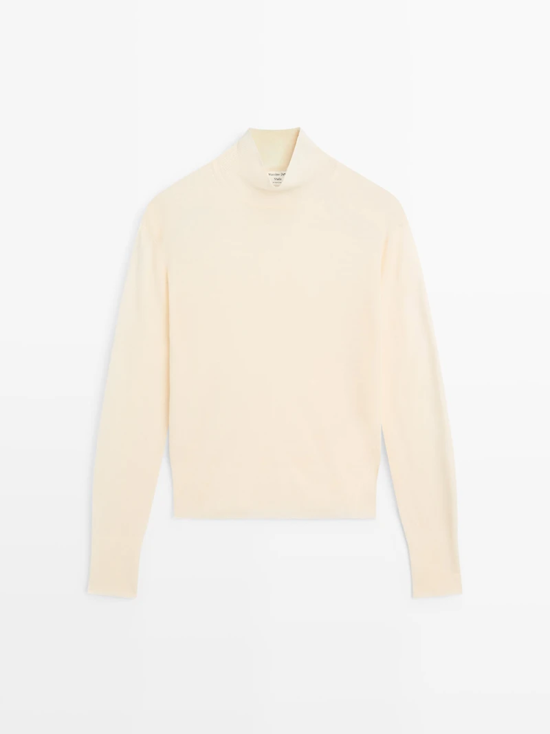 Wool mock turtleneck knit sweater - STUDIO