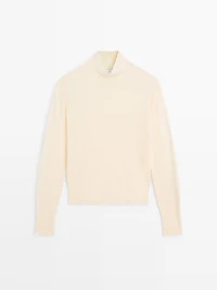 Wool mock turtleneck knit sweater - STUDIO