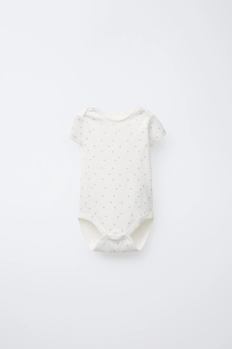 THREE-PACK OF SHORT SLEEVE BODYSUITS WITH TWIGS