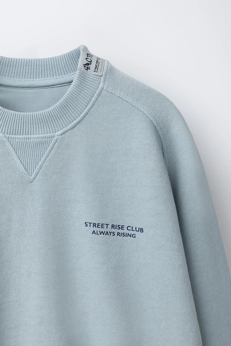 TEXT SWEATSHIRT AND BERMUDA SET