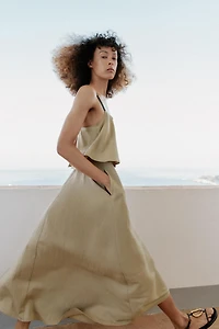 DOUBLE LAYER STRAPPY MIDI DRESS
